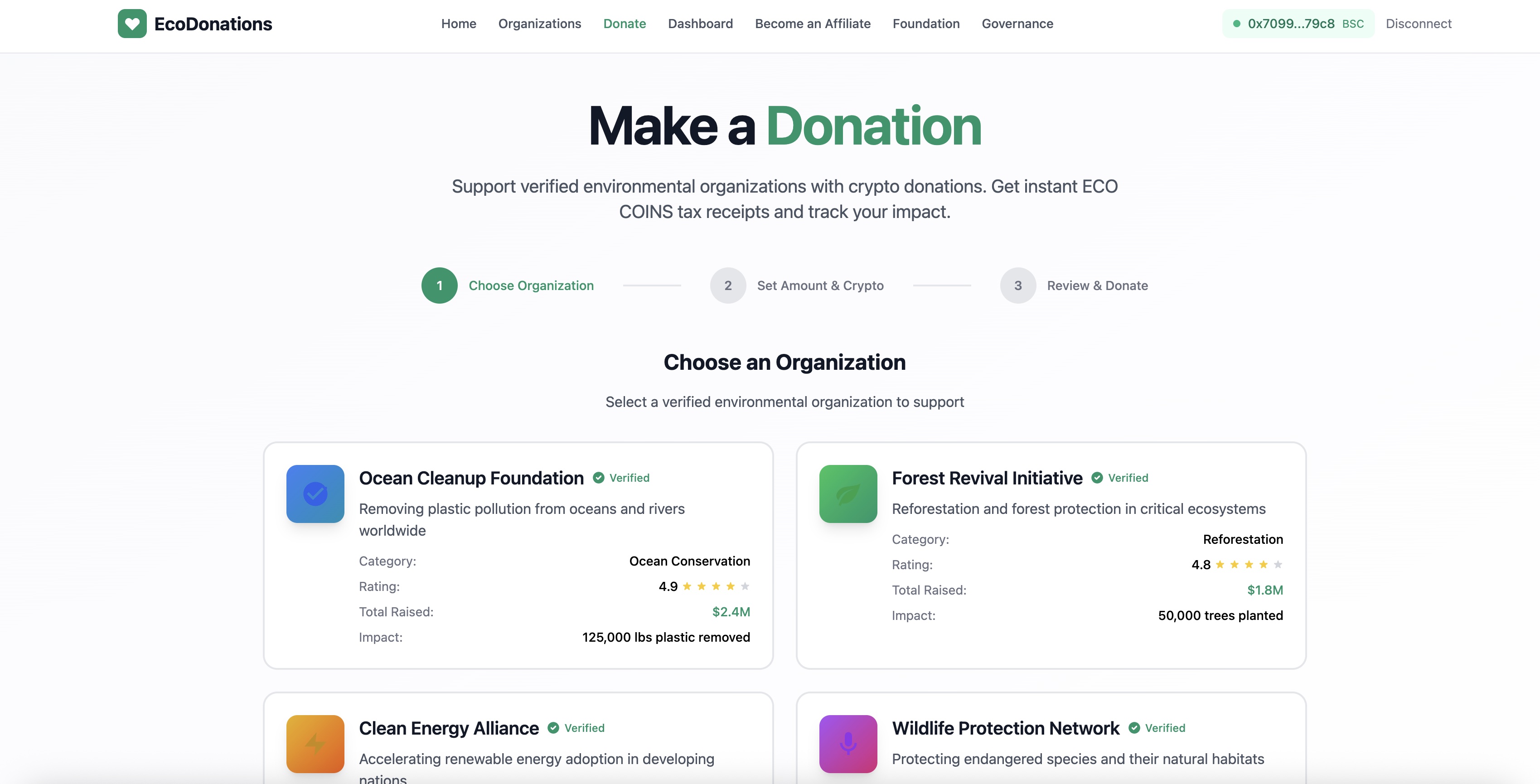 Donation Platform Interface